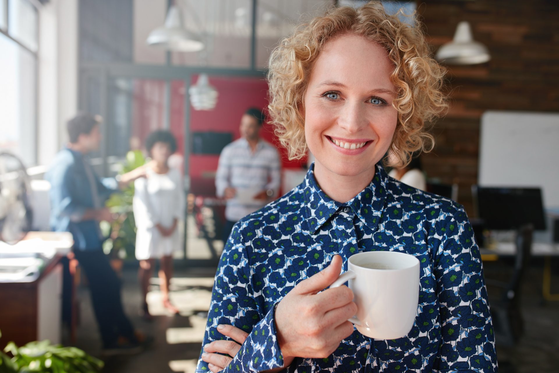 A member enjoying a coffee at an informal session