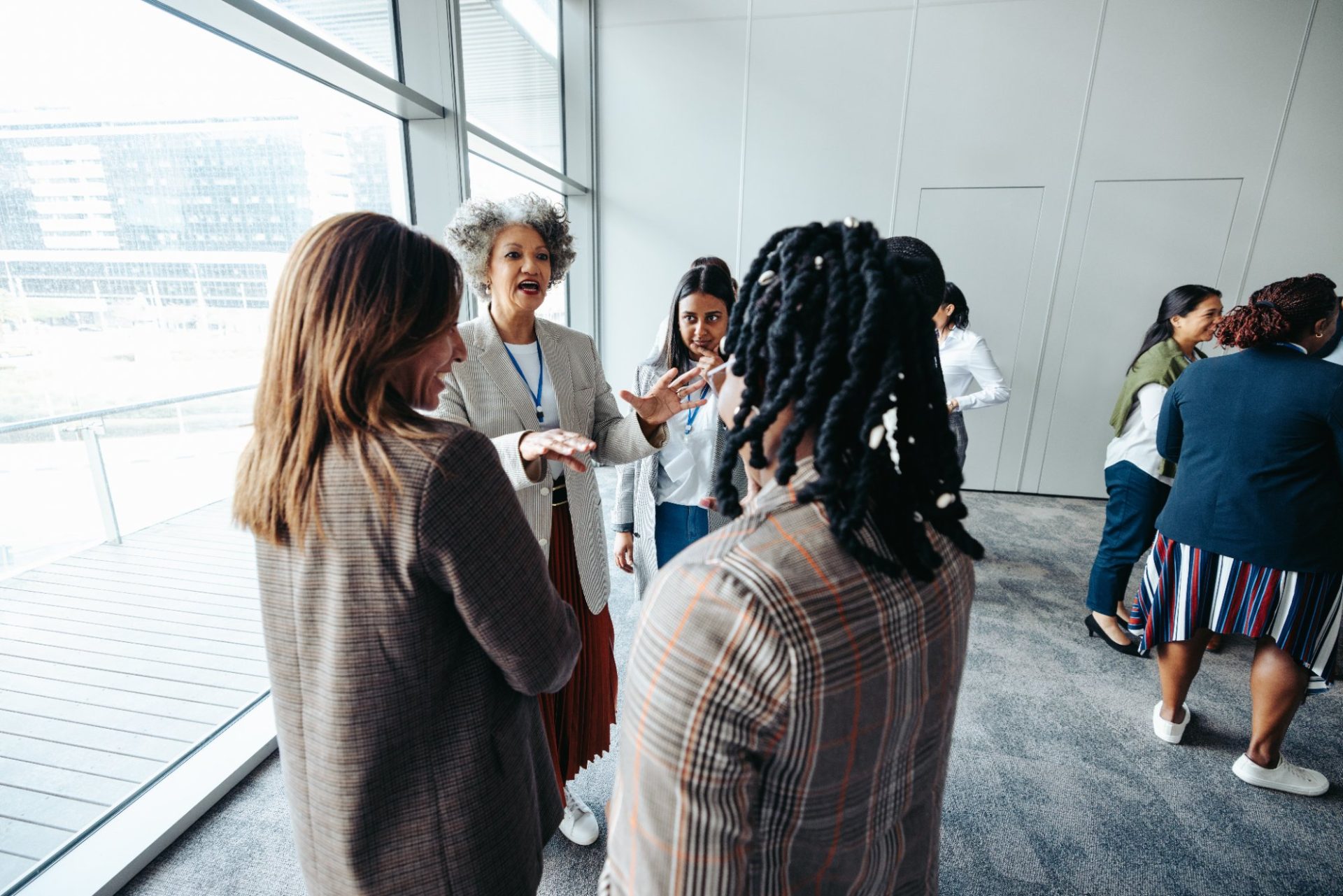 Participants in a facilitated small-group discussion