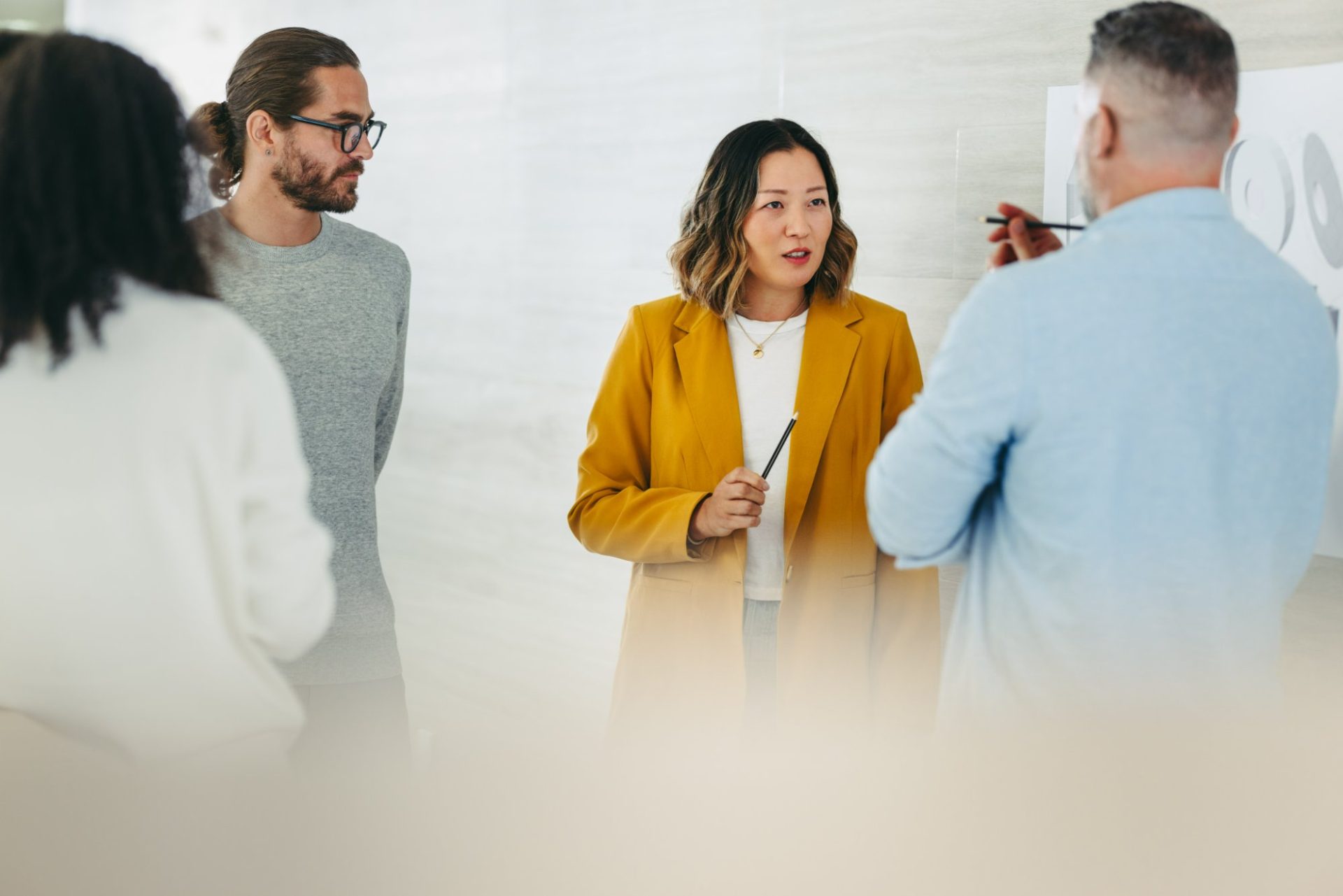 A regulatory team in a working discussion