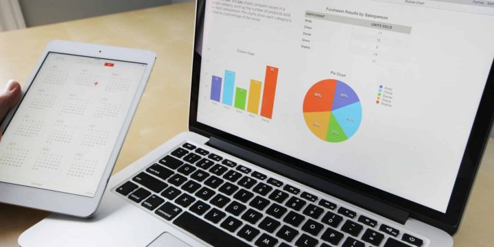 laptop charts graphs